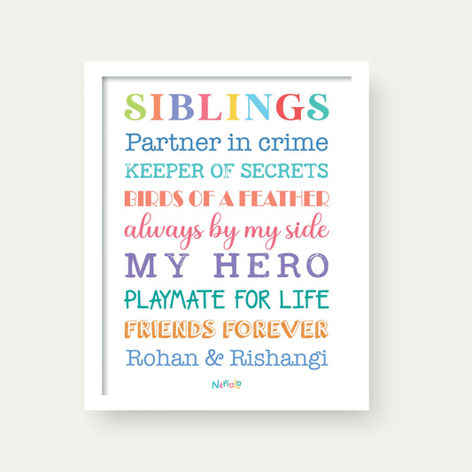 Sibling Love Wall Art (Personalized)