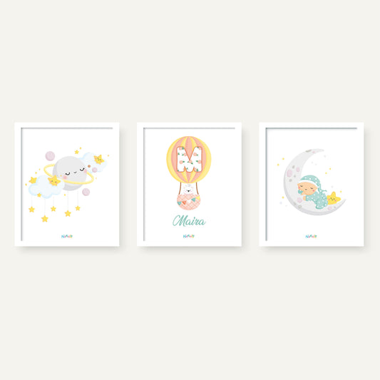 Sweet Dreams Wall Art - Set of 3 (Personalized)